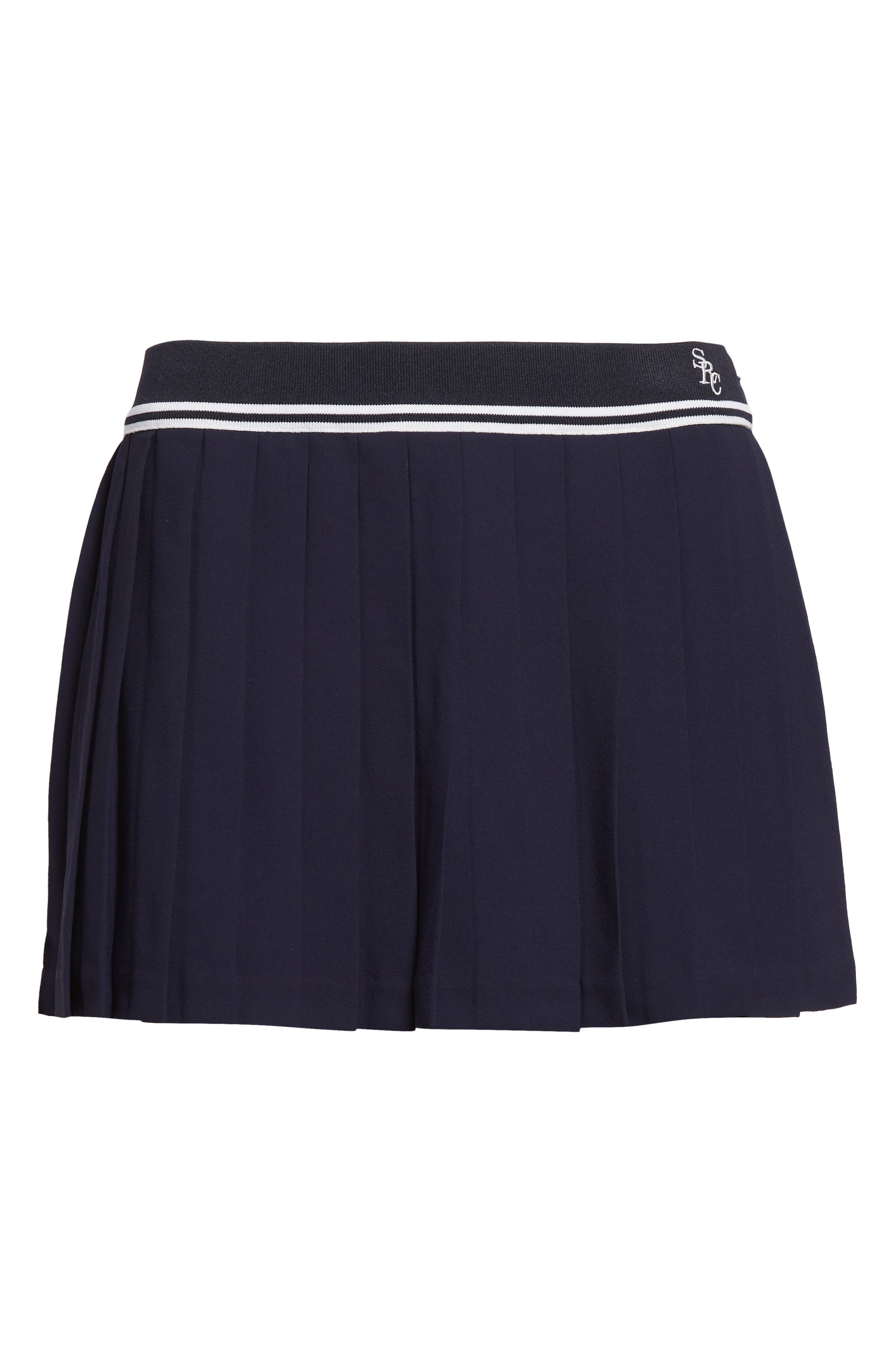 Sporty & Rich Abigail Logo Detail Miniskirt in Dark Navy at Nordstrom - 6