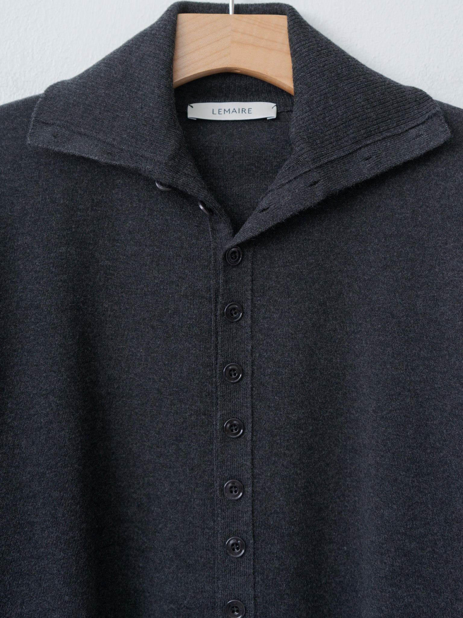 Buttoned Fitted Cardigan - Anthracite Melange - 5