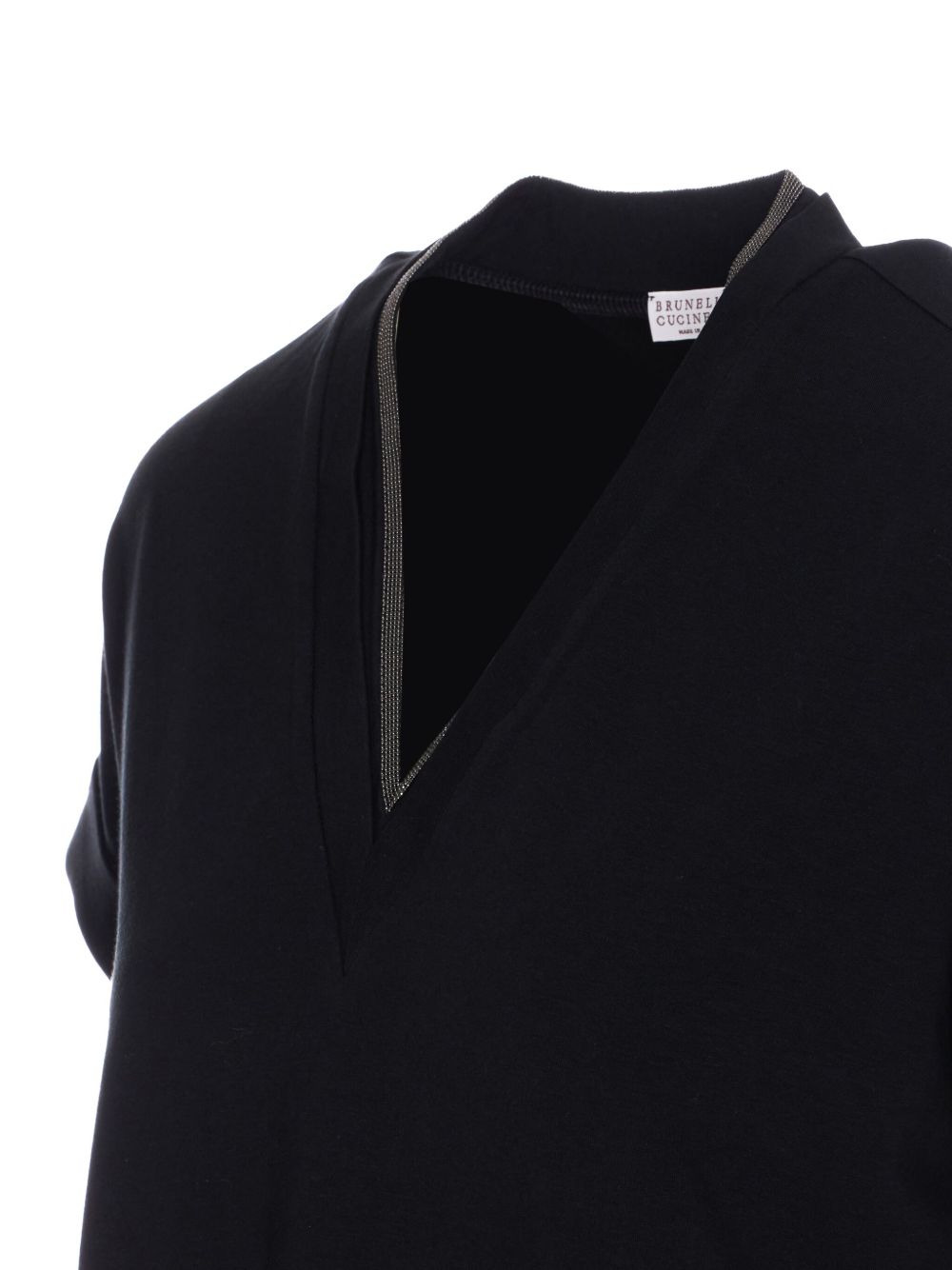 Monili-detail knitted v-neck top - 3
