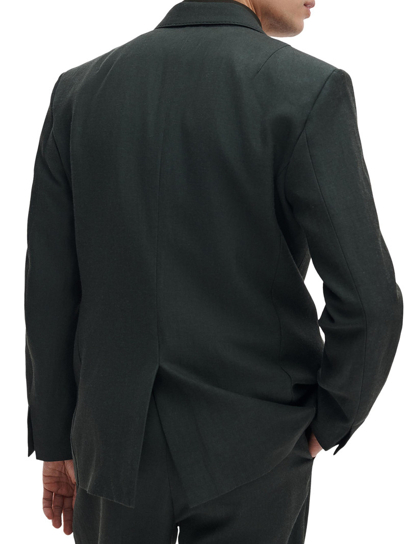 Men's Butler Wool-Blend Double-Breasted Blazer - Charcoal Green 5