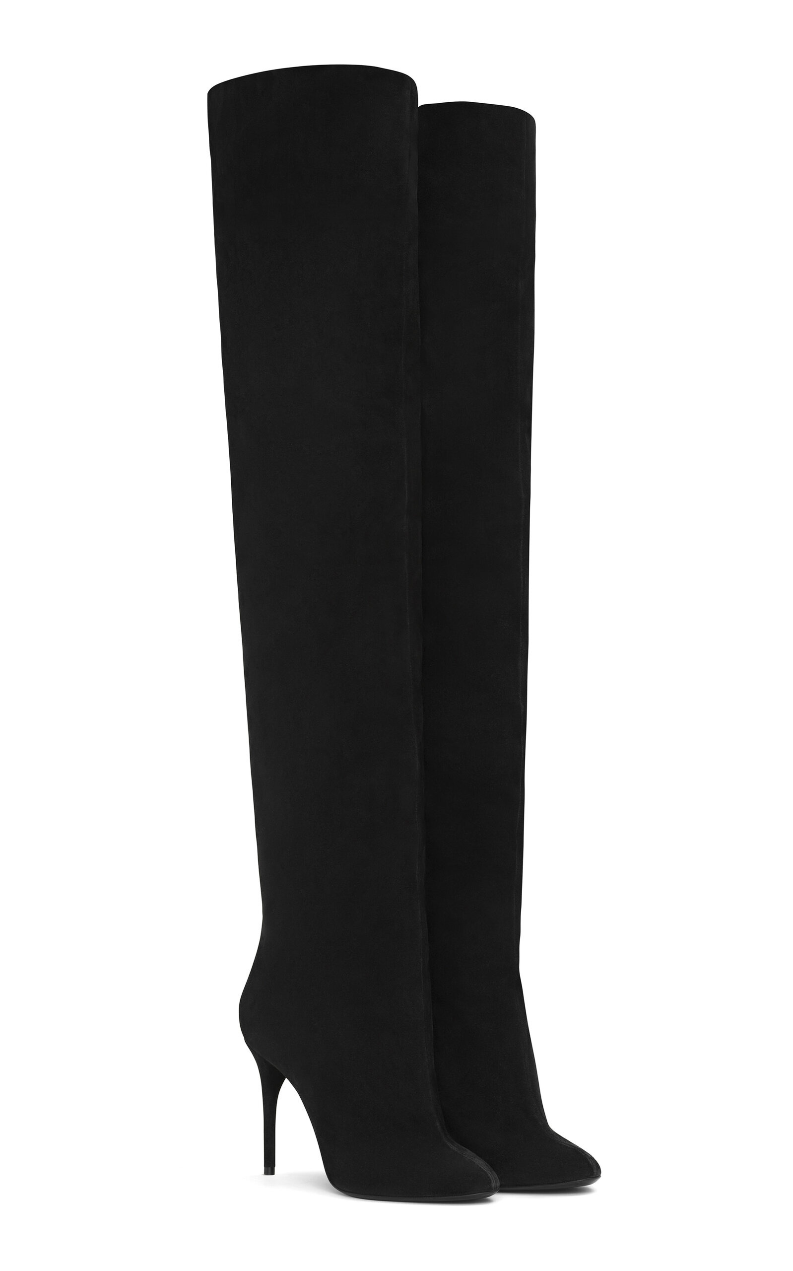 Suede Over-The-Knee Boots black - 2