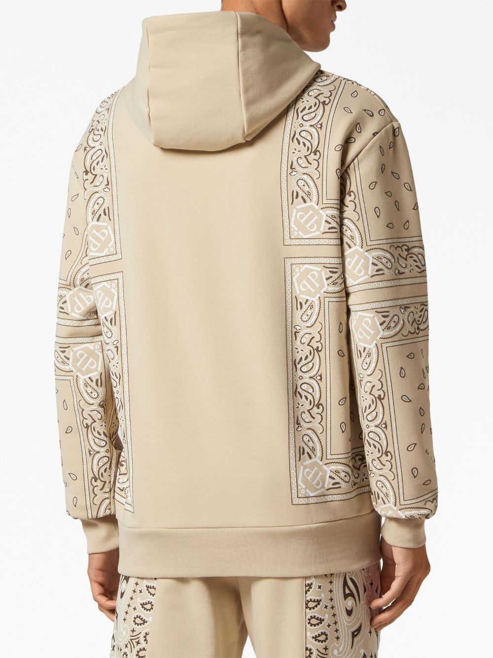 logo-patch cotton hoodie - 4