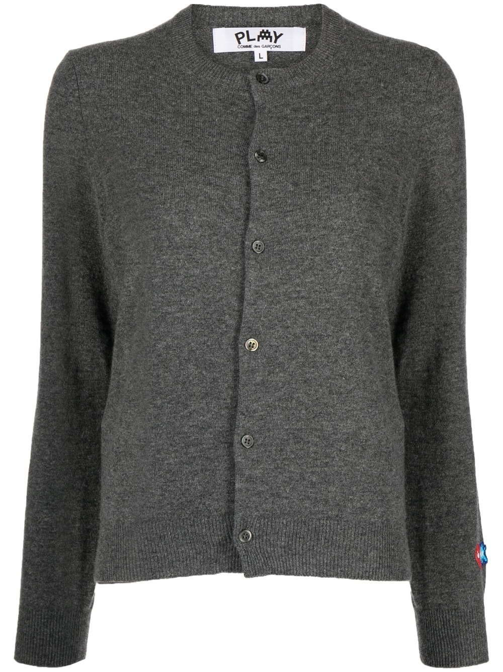 x Invader pixelated-heart cardigan - 1