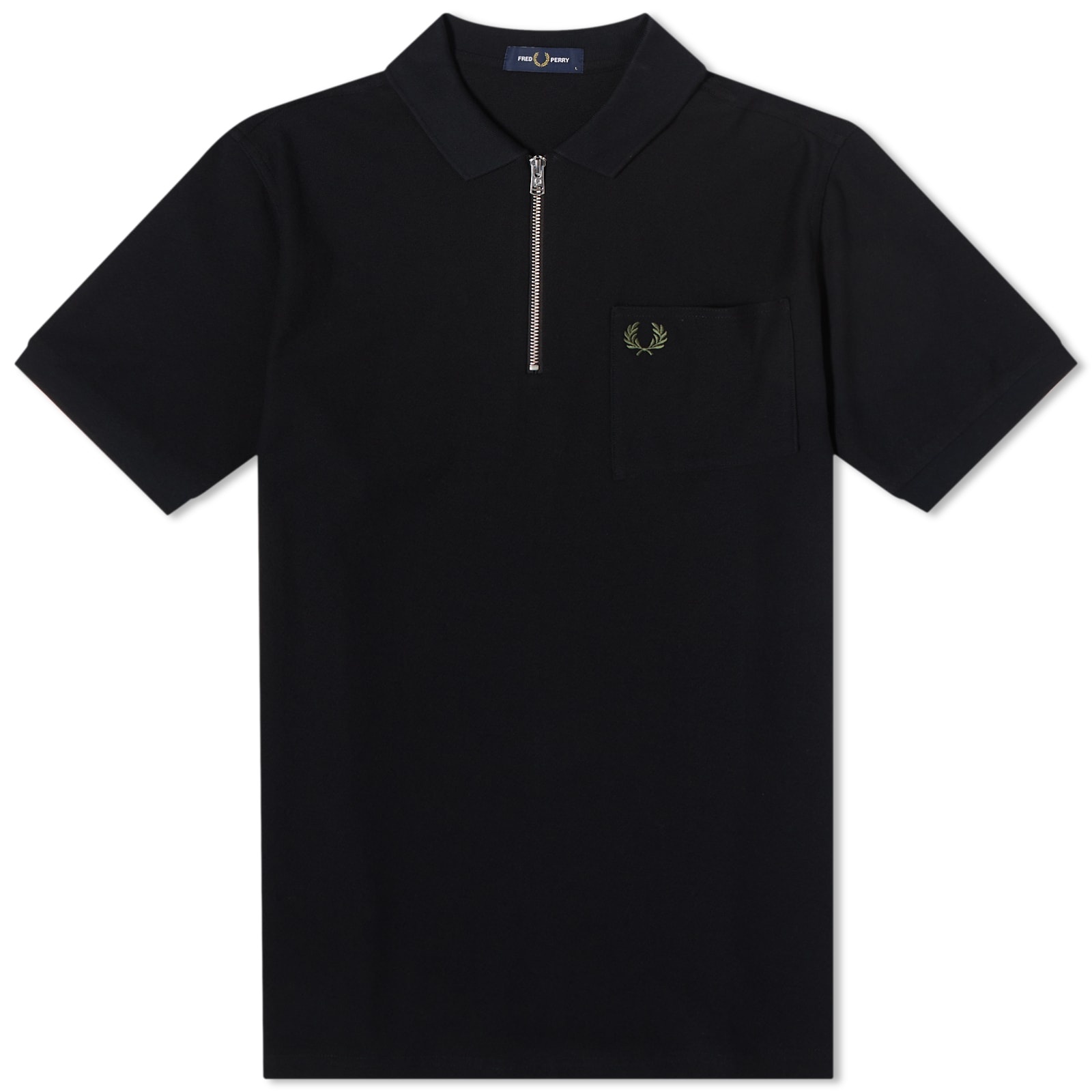 Fred Perry Textured Zip Neck Polo - 1