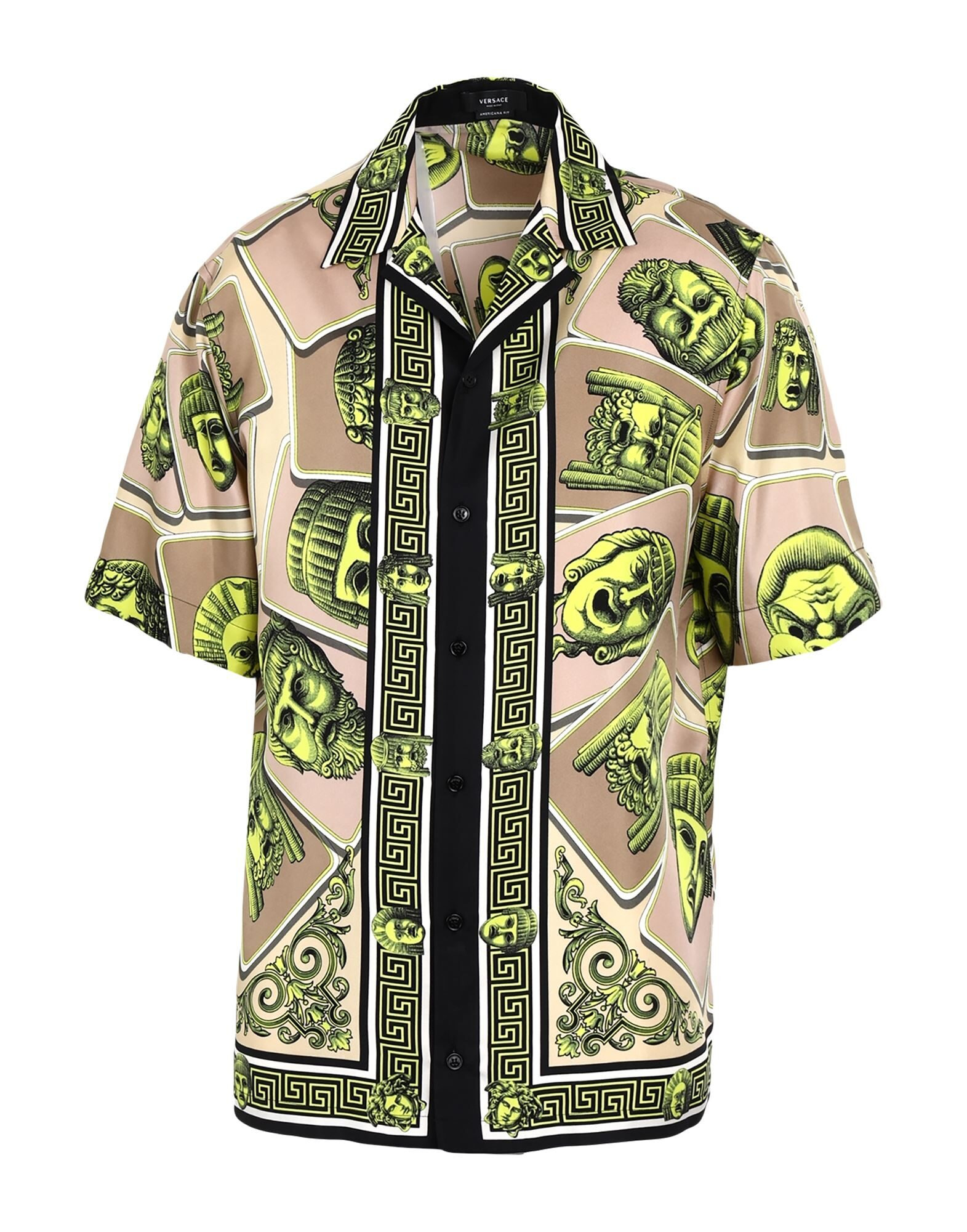 Beige Men's Patterned Shirt - 1