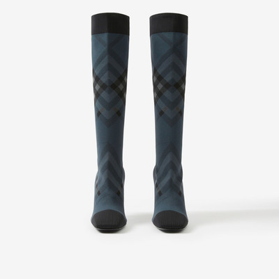 Burberry Knitted Check Sock Boots outlook