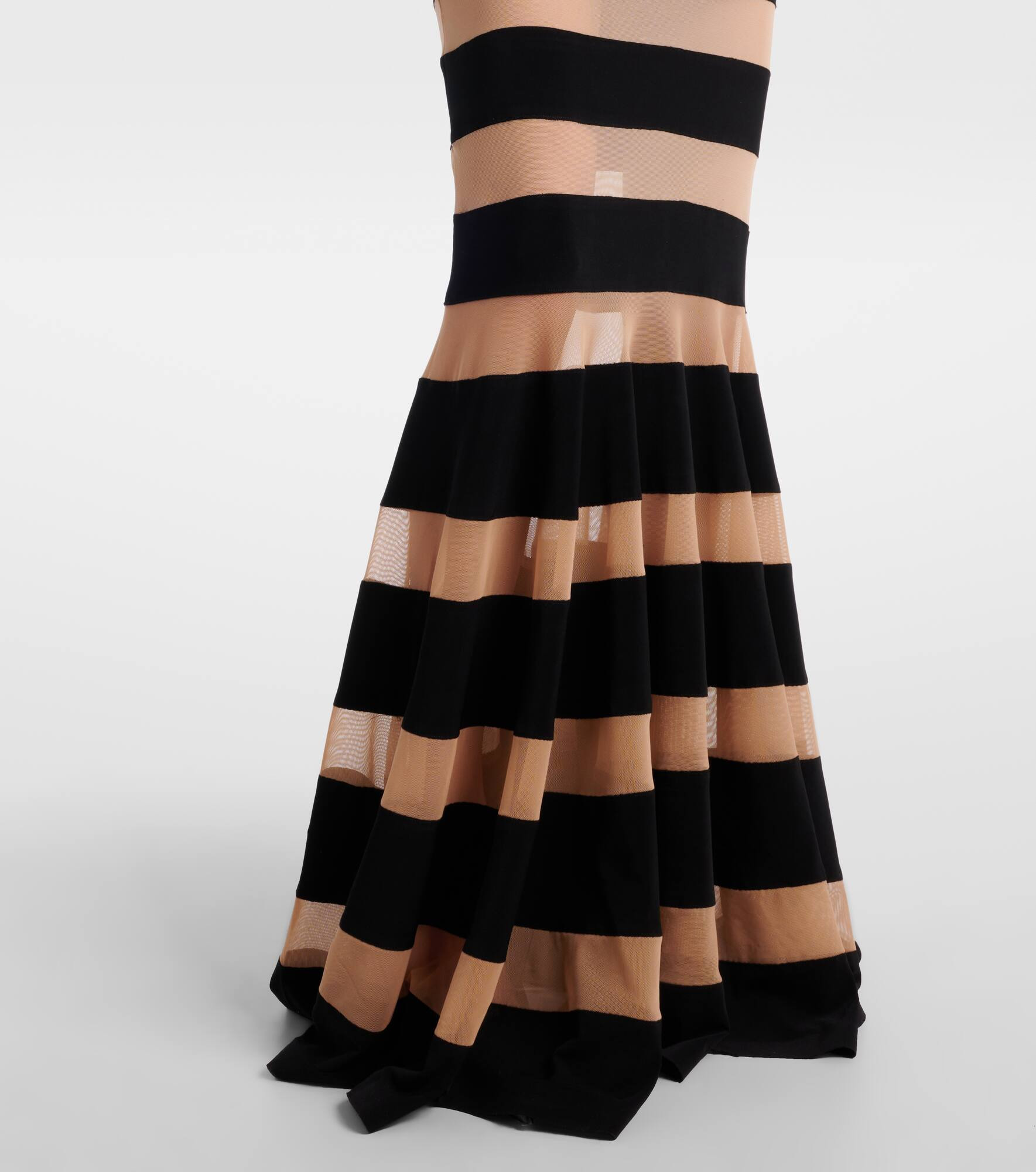 Paneled semi-sheer gown - 6