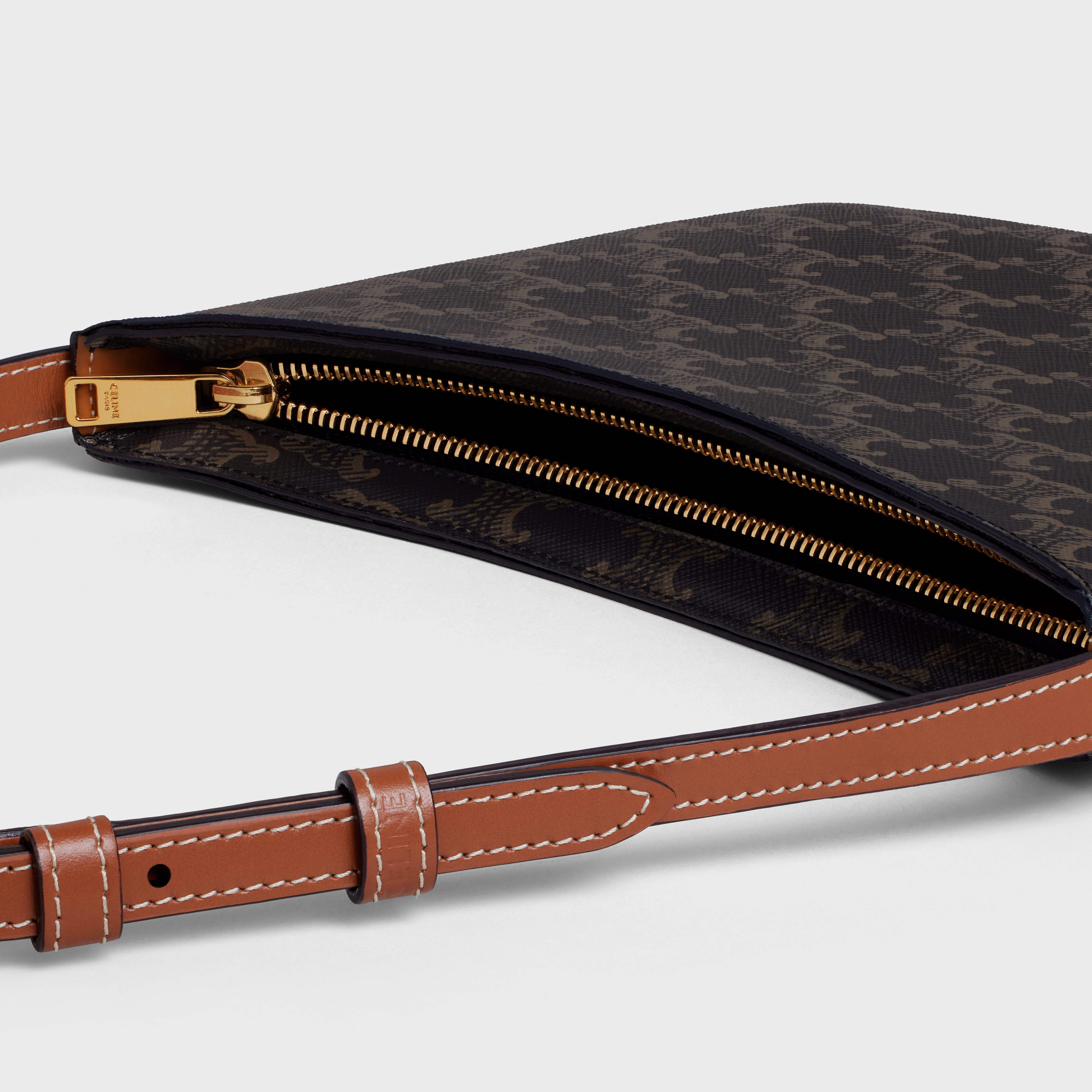 Medium Celine Croque Bag in Triomphe canvas and calfskin - 4
