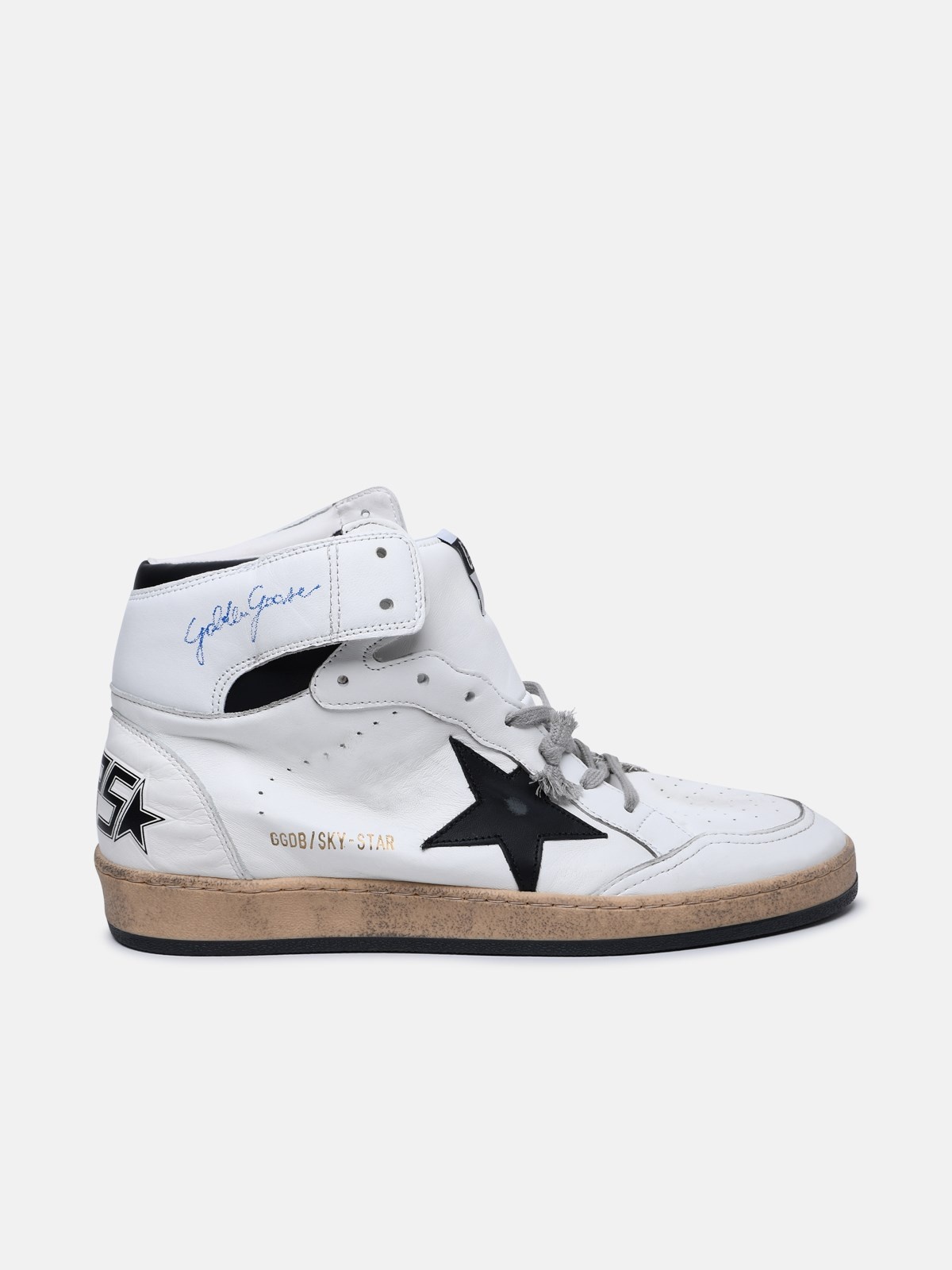 WHITE LEATHER SKY-STAR SNEAKERS - 1