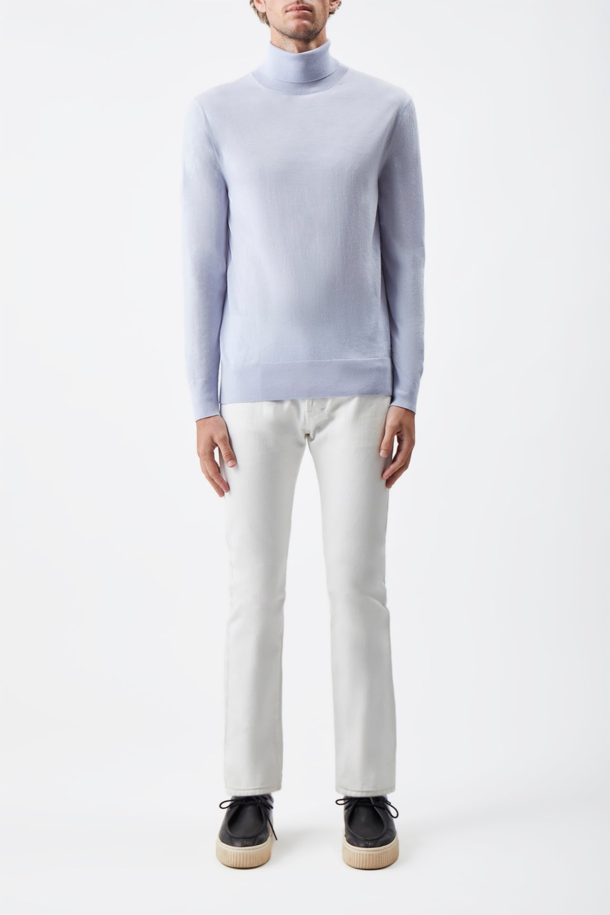 Jermaine Knit Turtleneck in Halogen Blue Merino Wool - 2