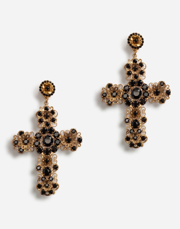 Clip-on pendant earrings with cross - 1