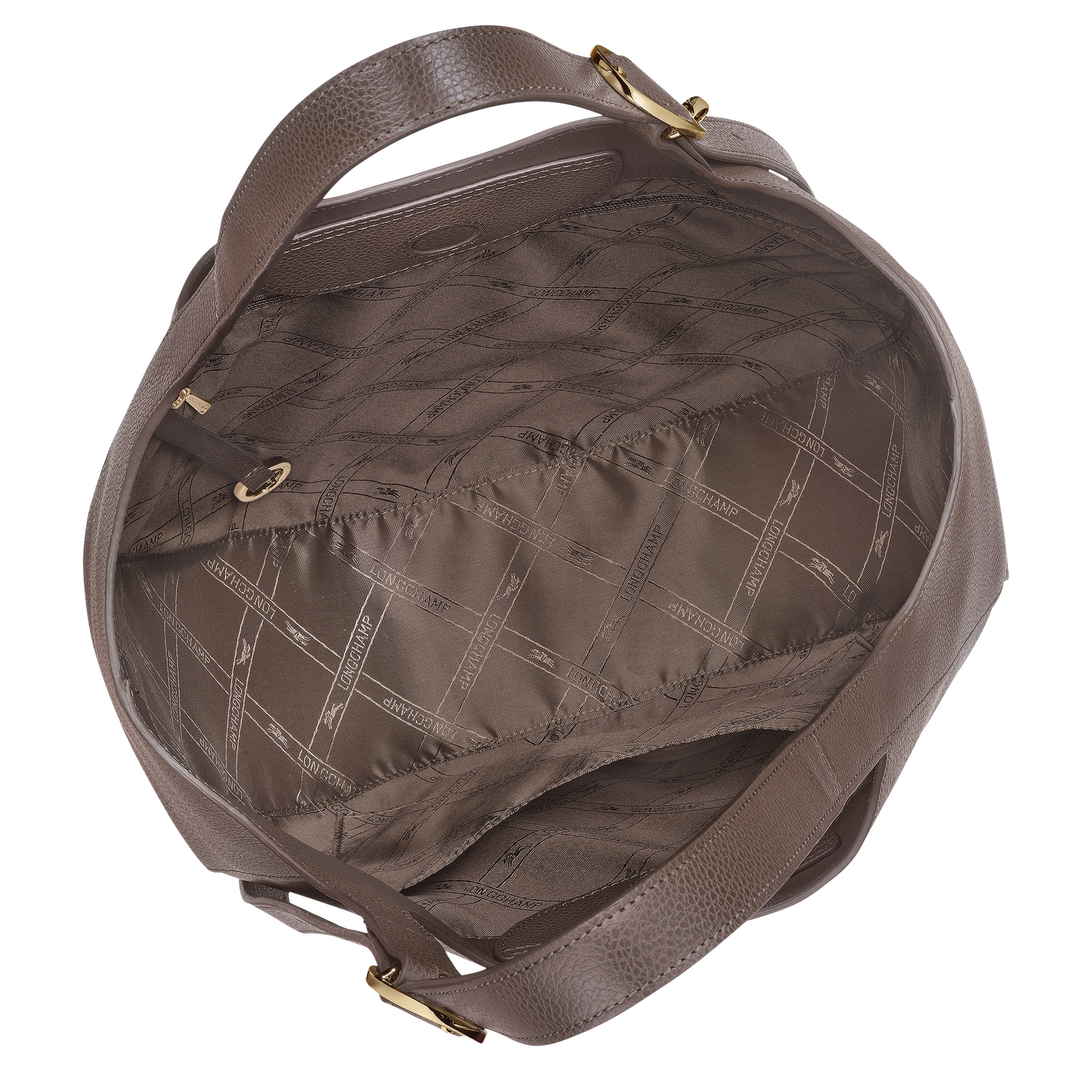 Le Foulonné XL Tote bag Taupe - Leather - 5