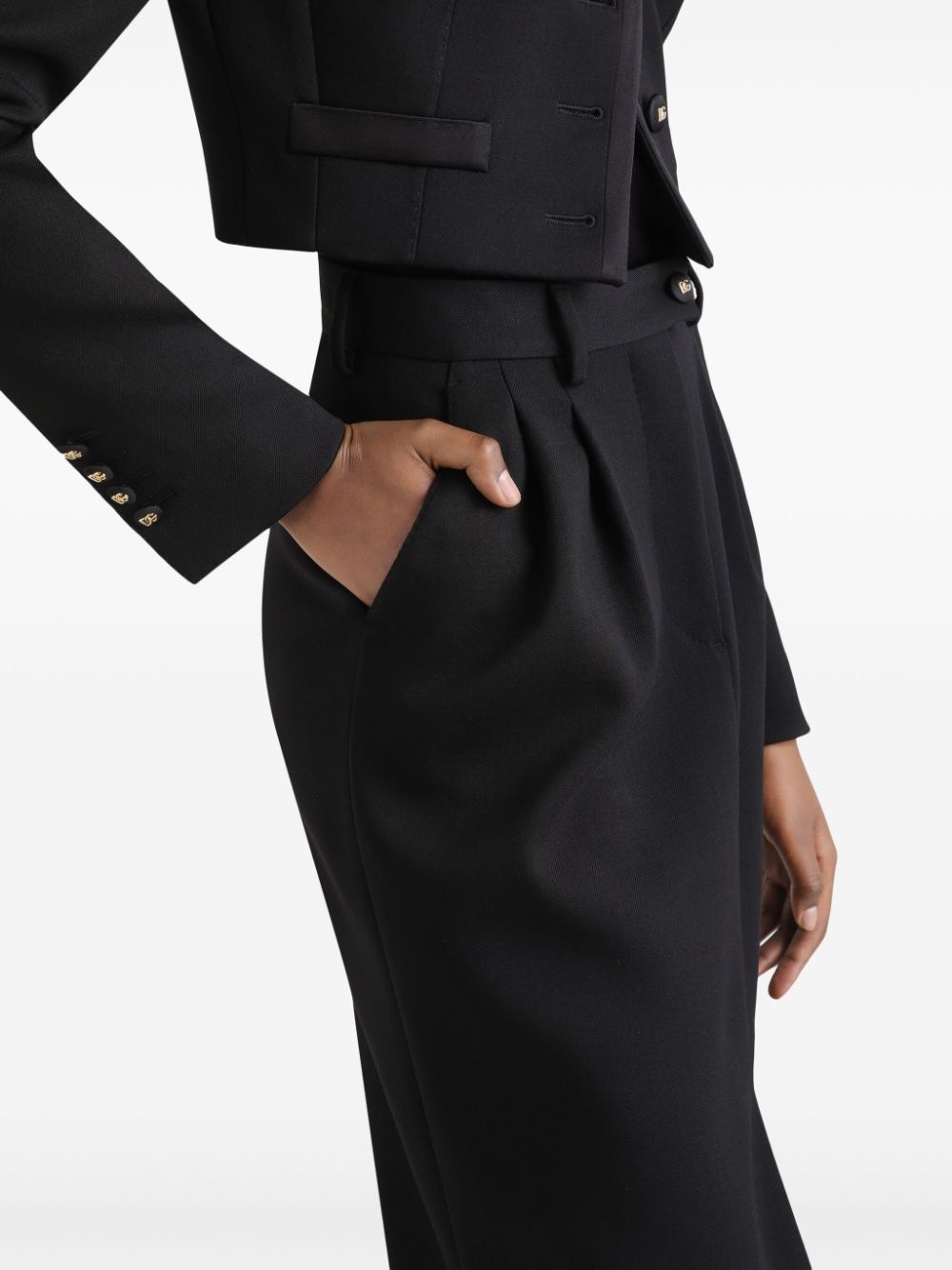 pleat-detail midi skirt - 4