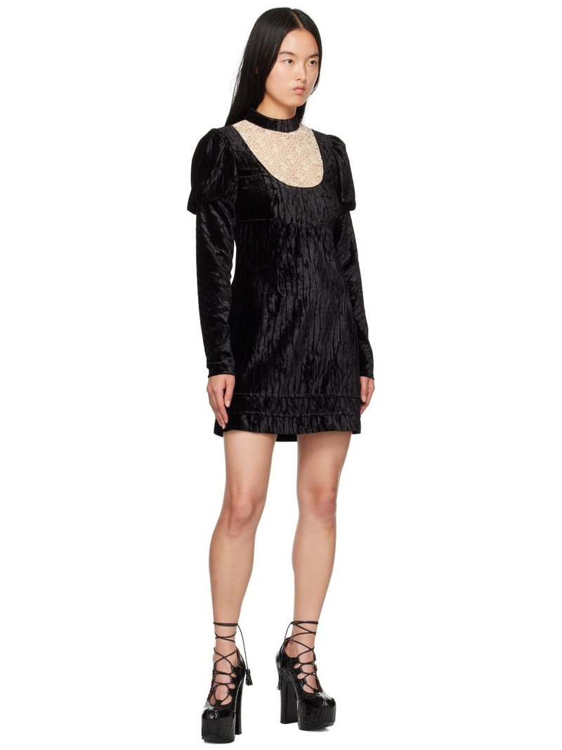 ANNA SUI Black Cream Lace Minidress outlook