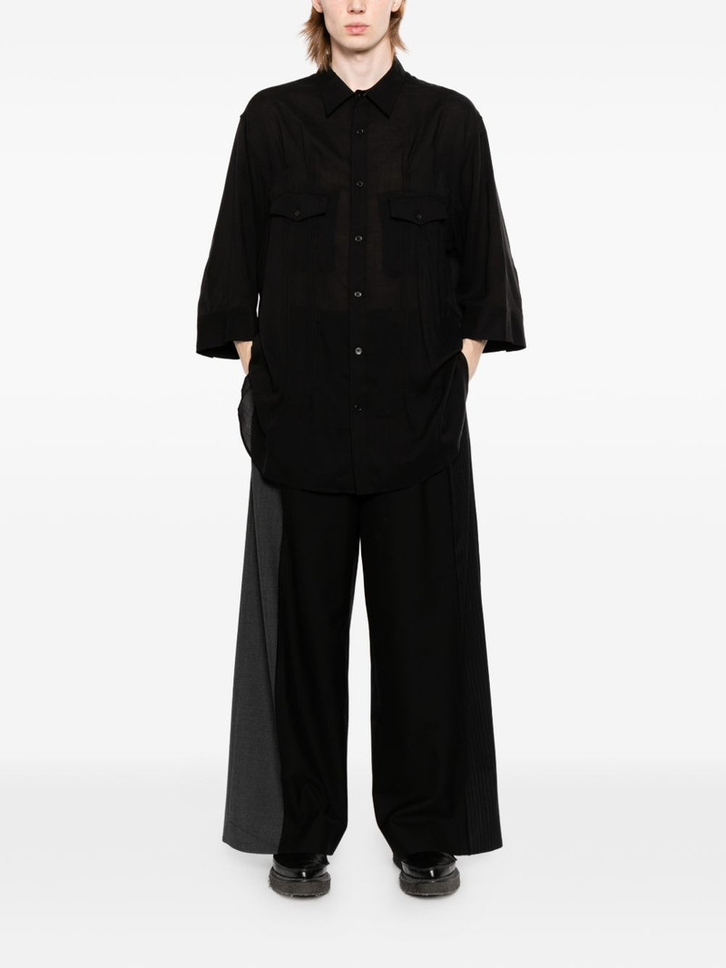 Yohji Yamamoto pleated sheer shirt outlook