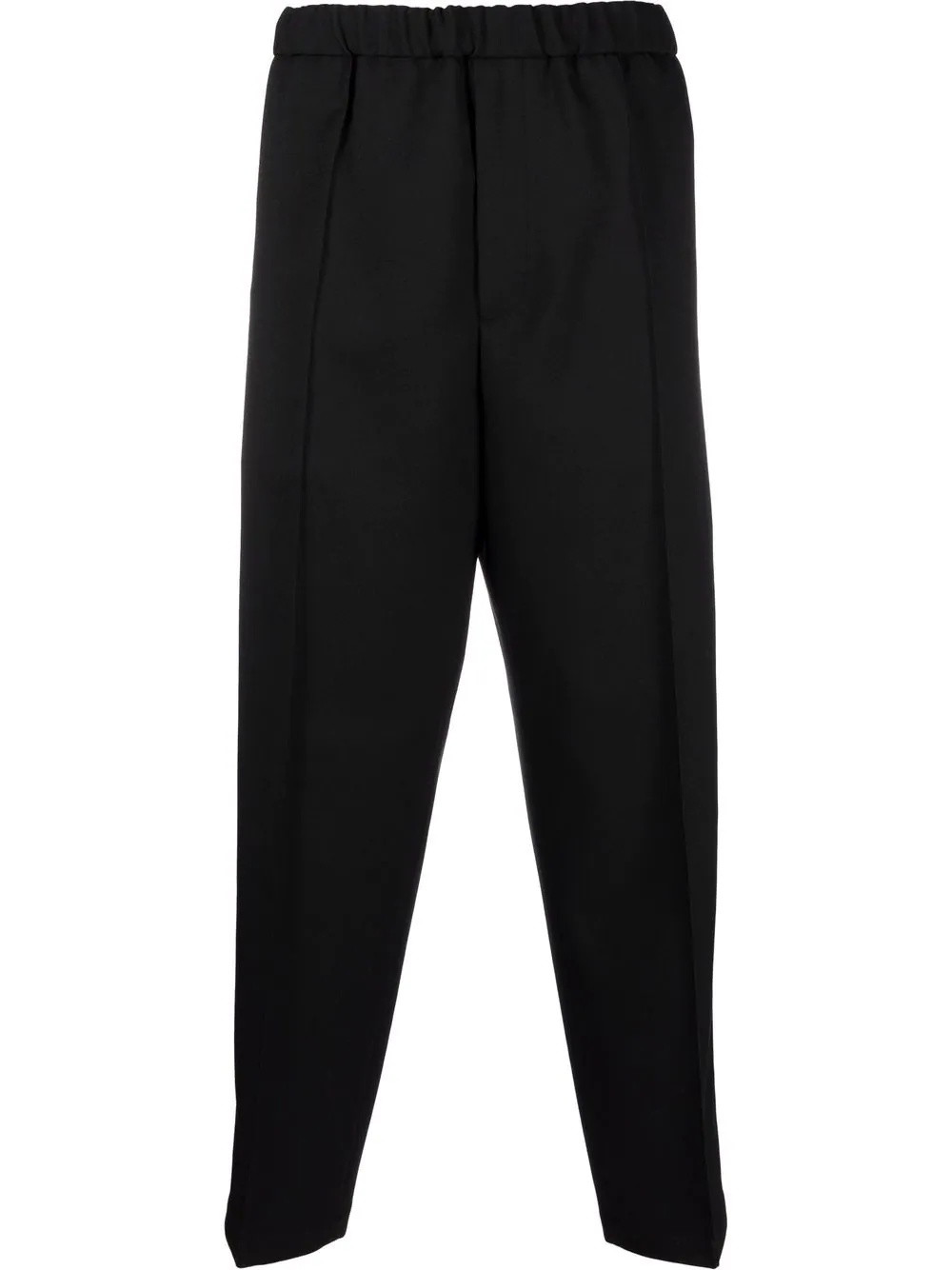 elasticated straight-leg trousers - 1