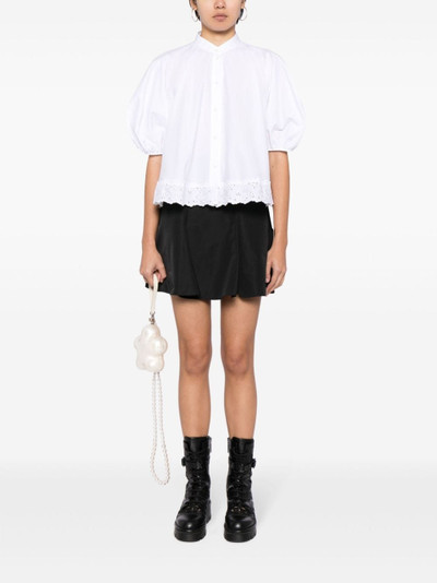 Simone Rocha floral-embroidered cotton blouse outlook