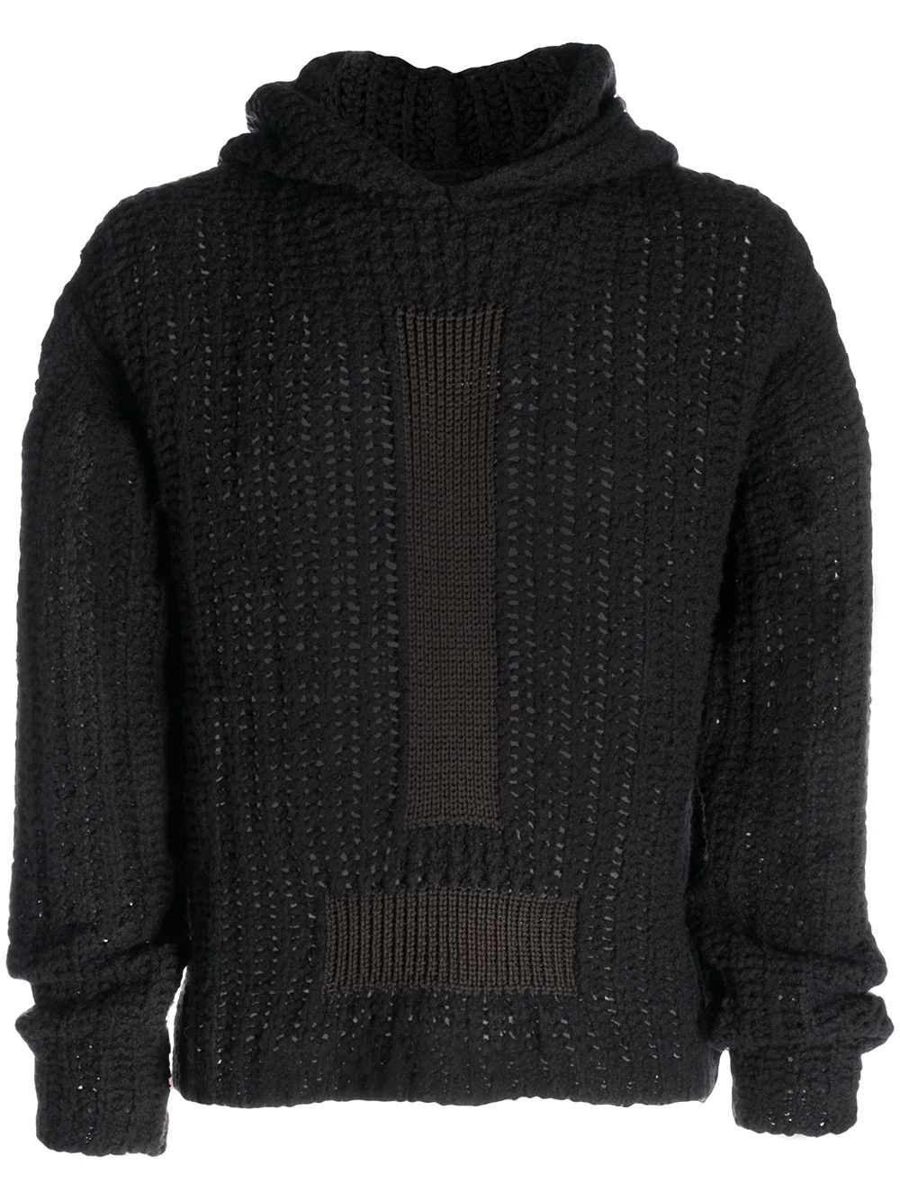 hooded chunky knit jumper - 1