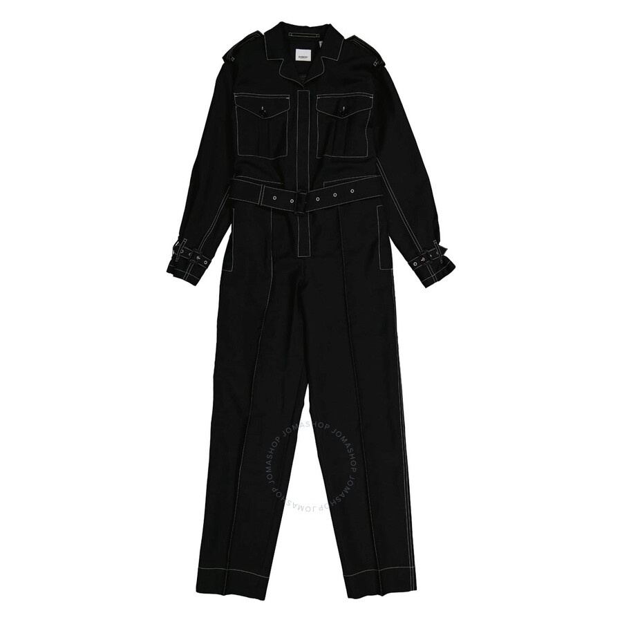 Burberry Black Catalina Long-Sleeve Belted Jumpsuit - 2