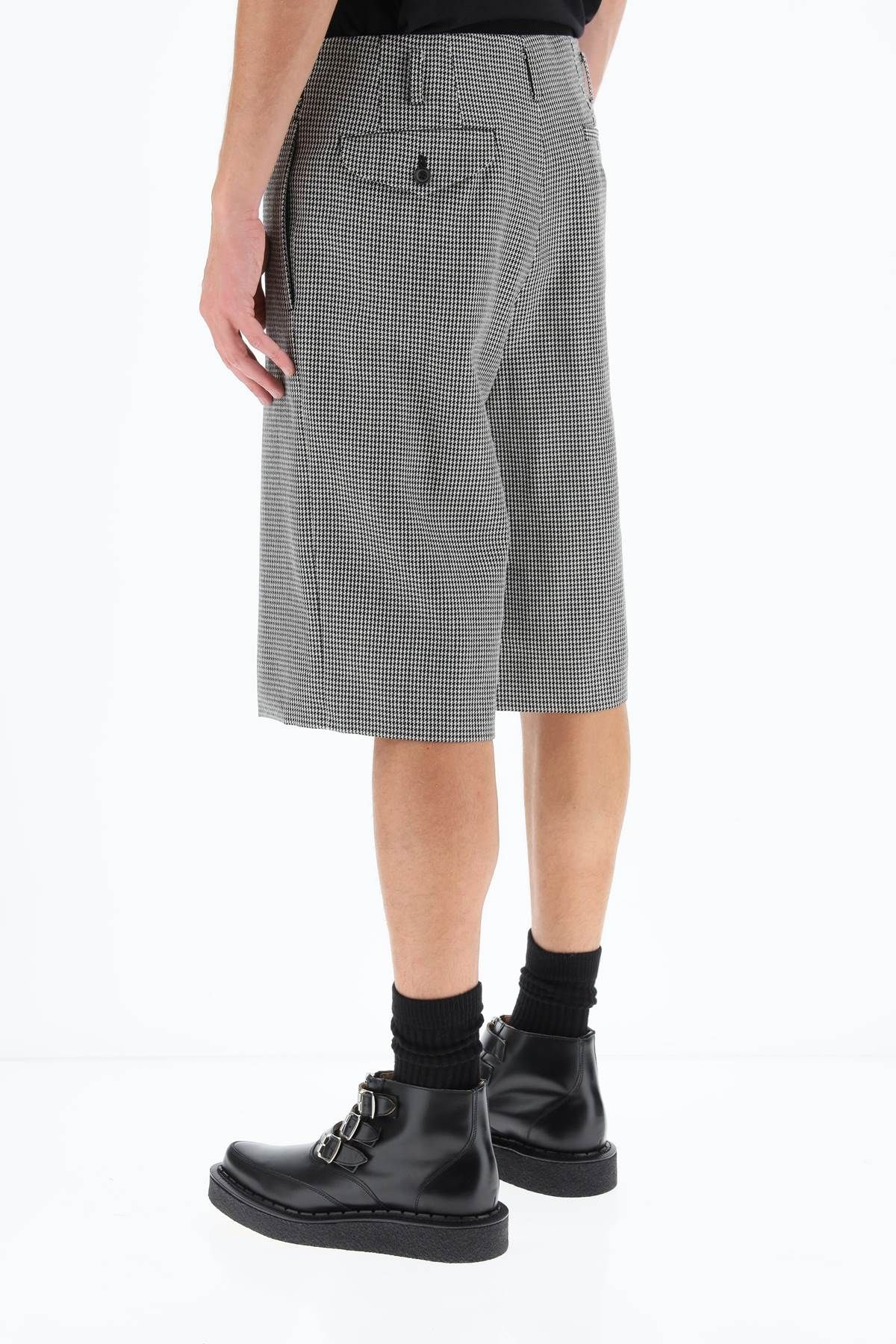 HOUNDSTOOTH WOOL SHORTS - 4