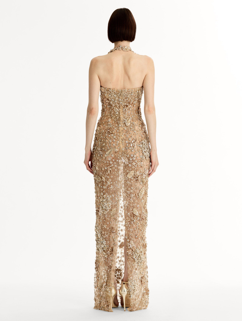 PORCELAIN FLOWER CRYSTAL EMBROIDERED GOWN 3