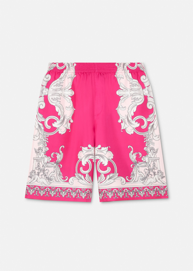 Silver Baroque Silk Shorts 1