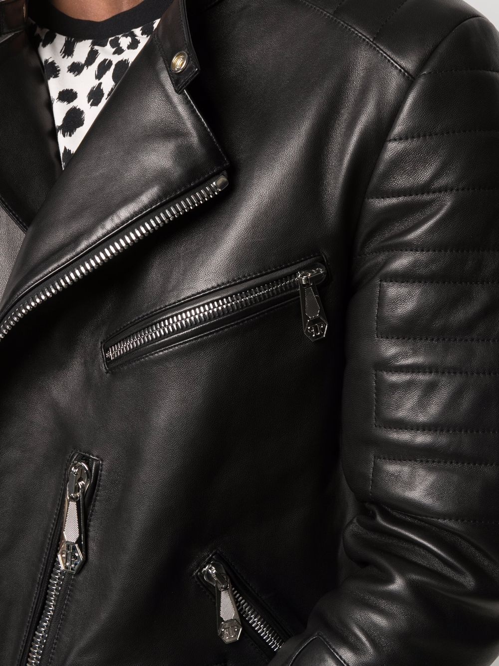 leather biker jacket - 5