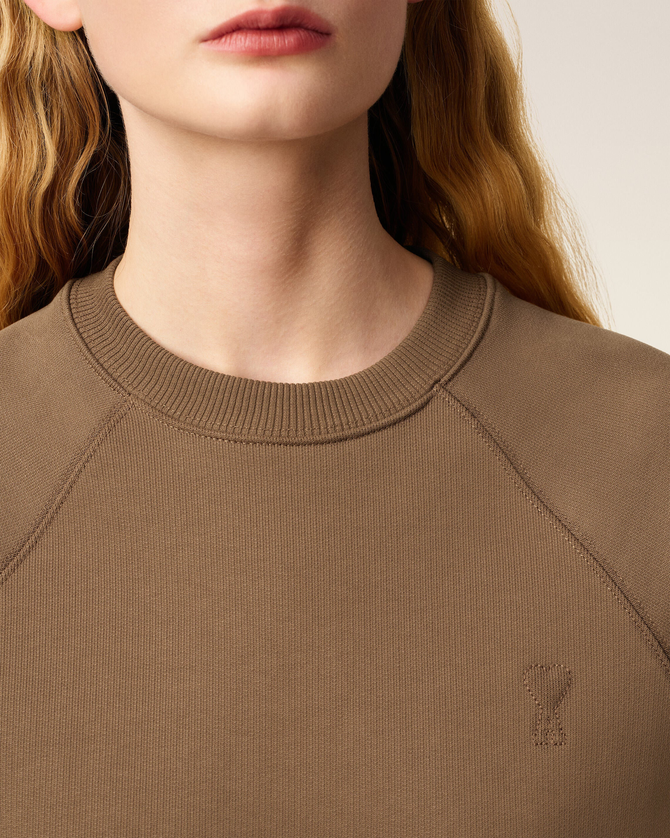 BROWN COTTON AMI DE COEUR SWEATSHIRT - 4