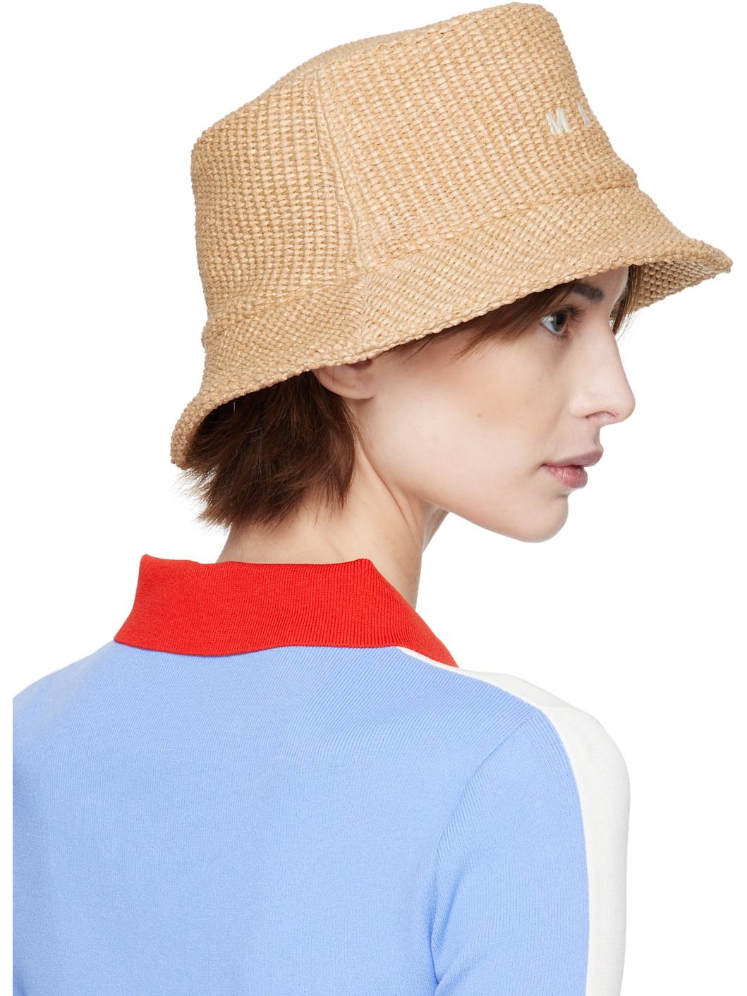 Beige Rafia Bucket Hat - 3