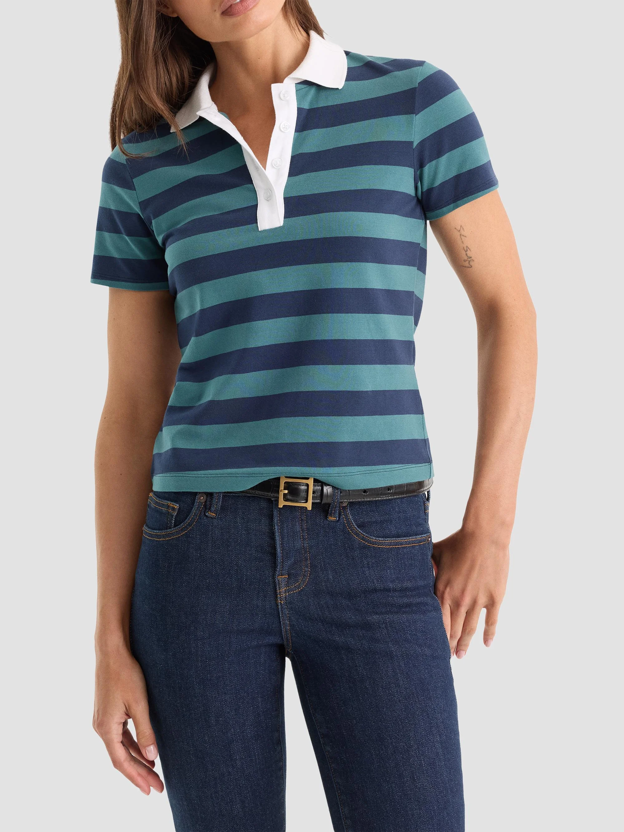 Women's The Easy Striped Polo - Summer Stripe - 1