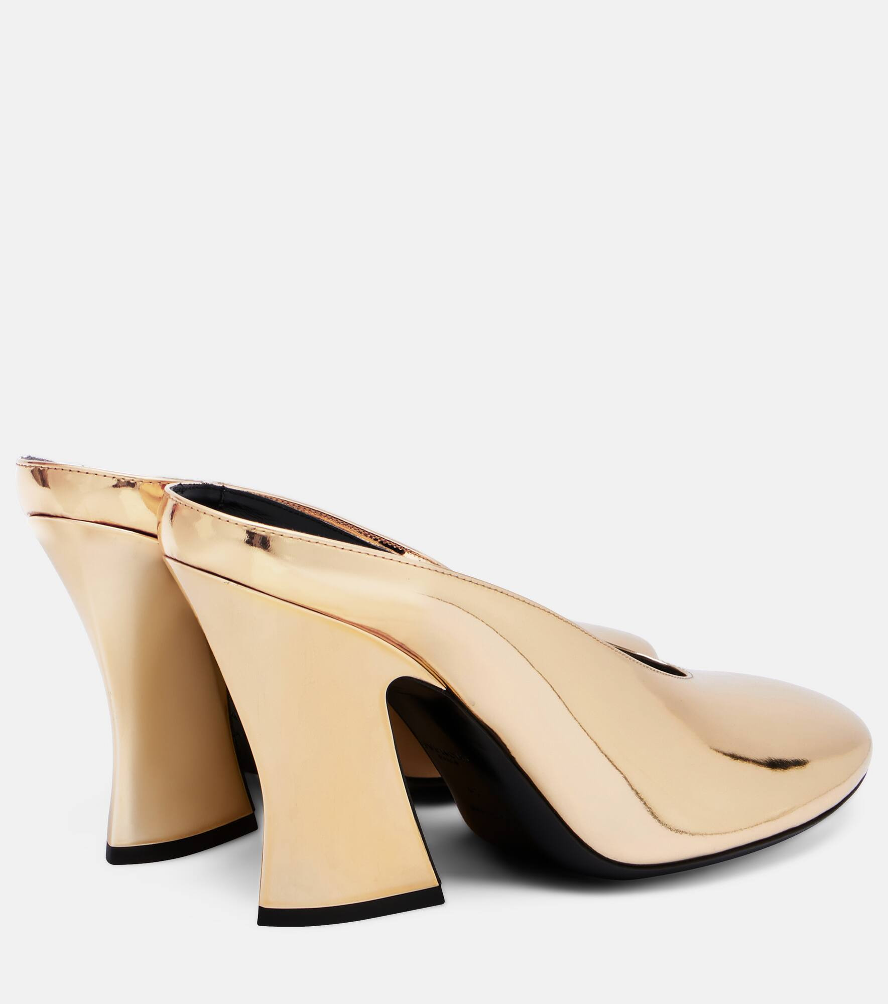 Sculpted 95 mirrored leather mules - 2