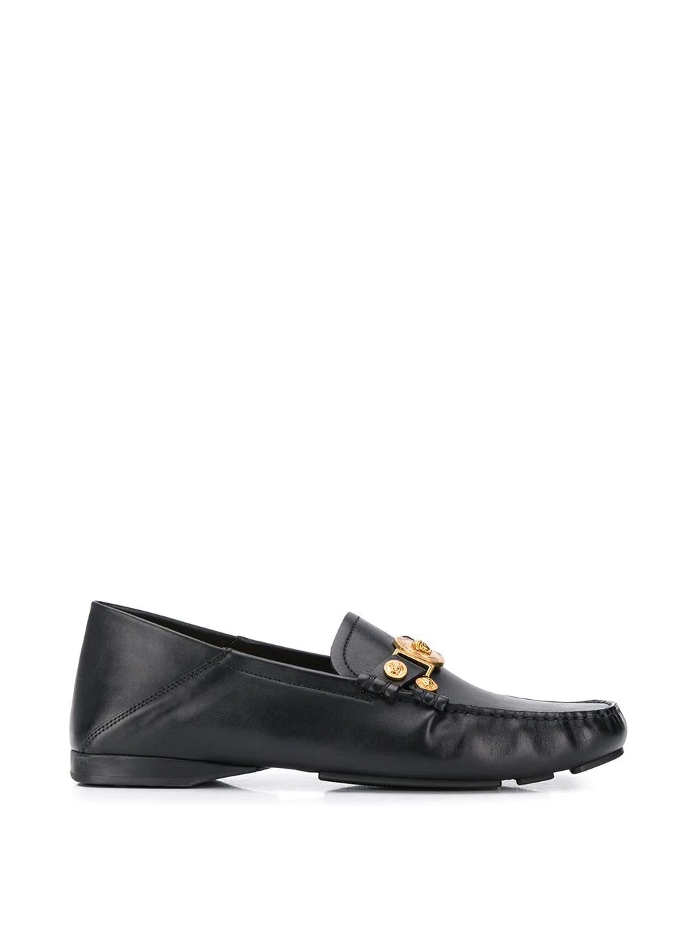 Medusa medallion leather loafers - 5