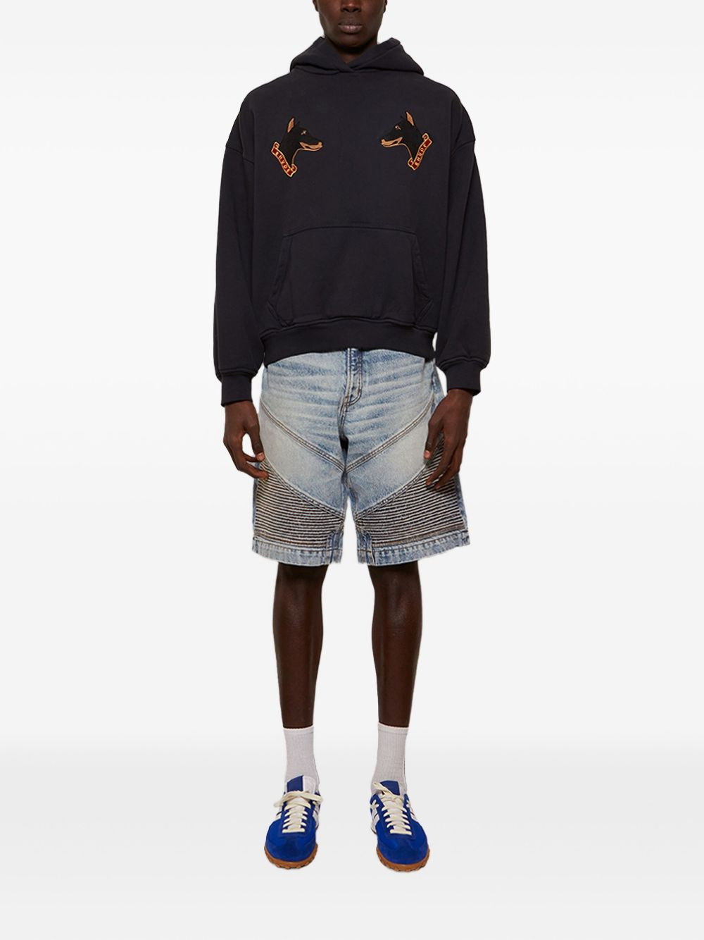 dog-embroidered hoodie - 2