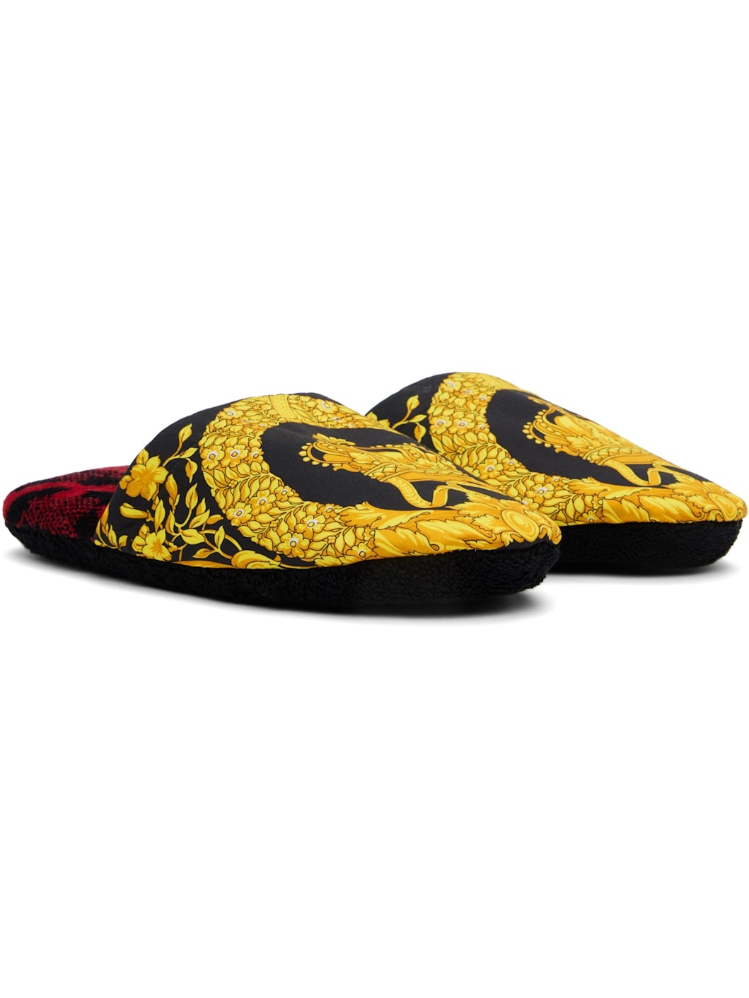 Black & Yellow 'I Heart Baroque' Slippers - 4