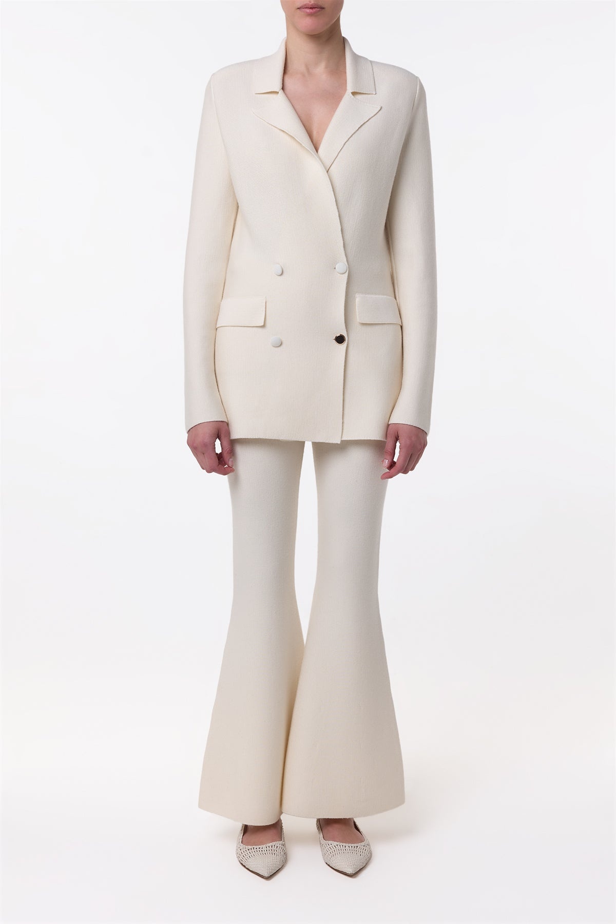 Bowen Knit Jacket in Ivory Wool - 3