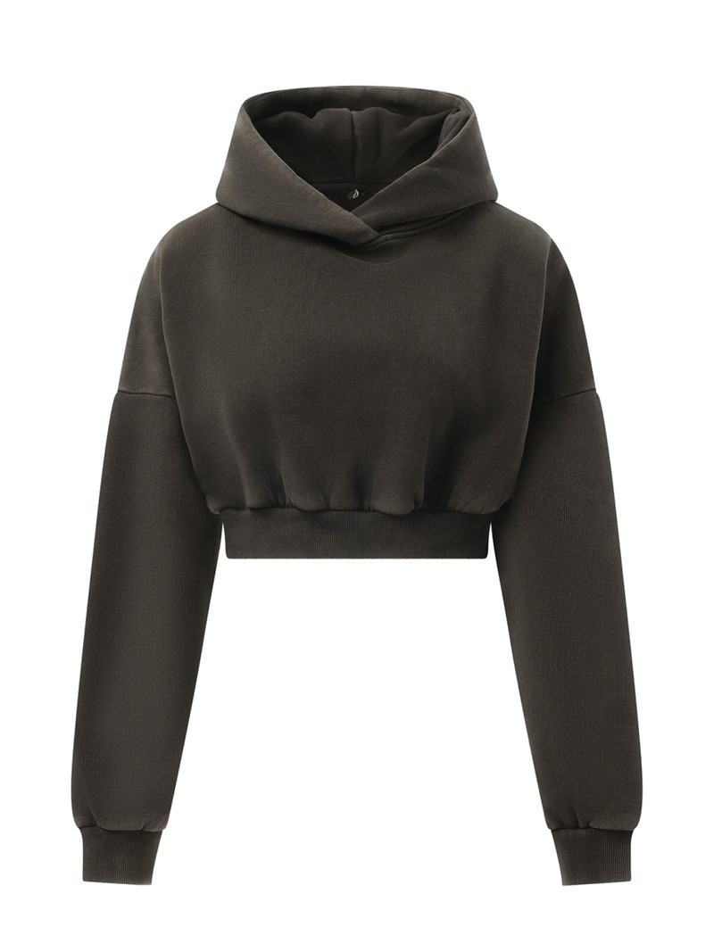 entire studios Cropped Heavy Hood in Washed Black outlook
