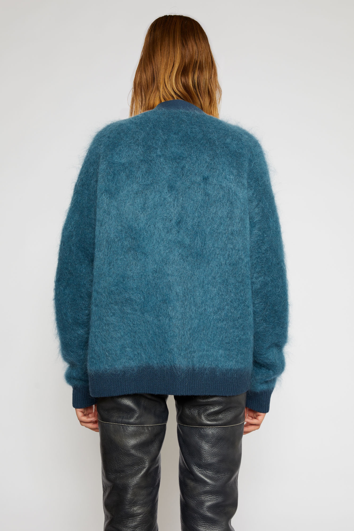 Mohair-blend cardigan teal blue - 3