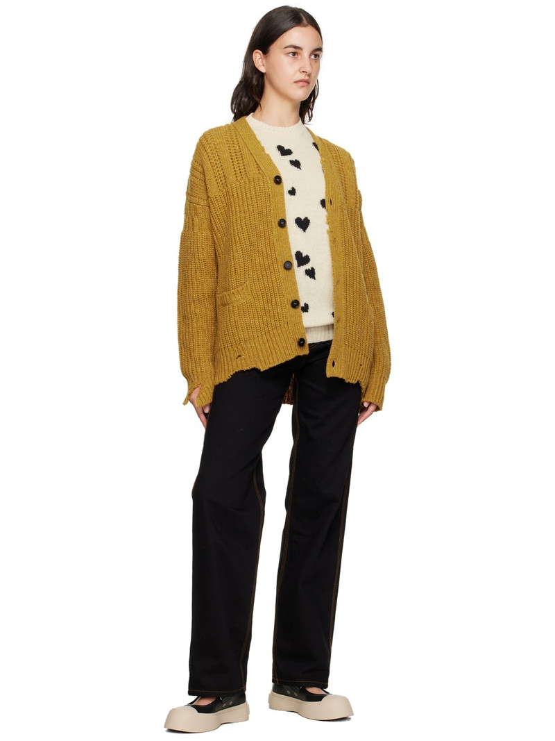 Marni Yellow Raw Edge Cardigan outlook