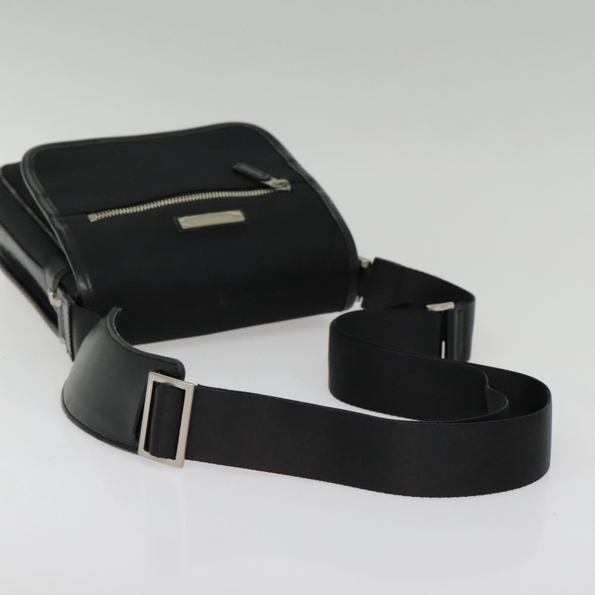 Burberry Shoulder Bag Nylon Leather Black Beige Silver - 7