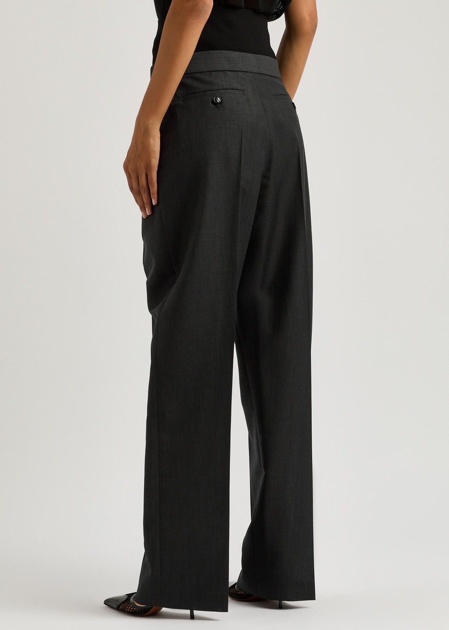 Layered mohair-blend trousers - 3