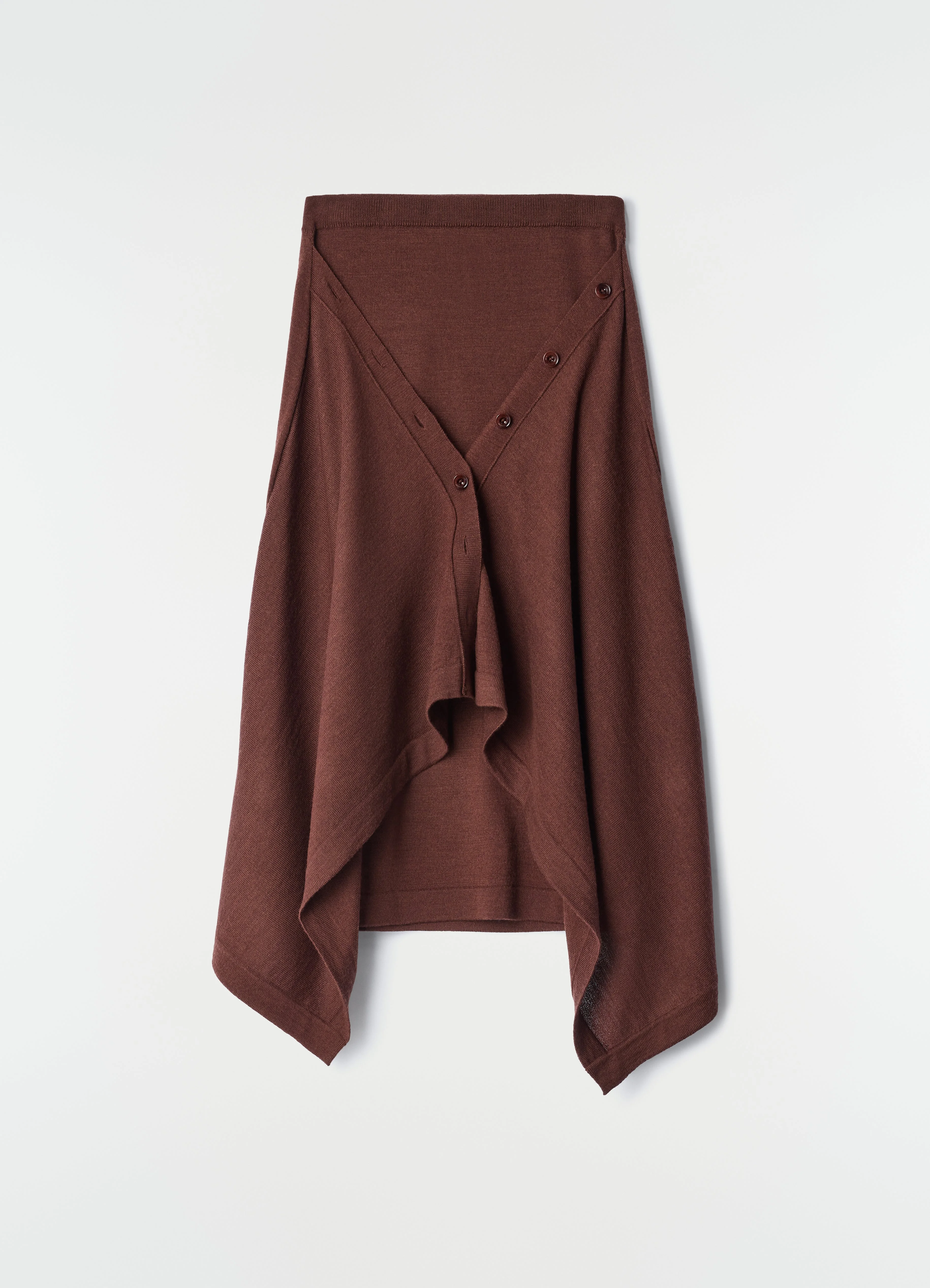 BUTTONED SKIRT IN MERINO WOOL BLEND - 1