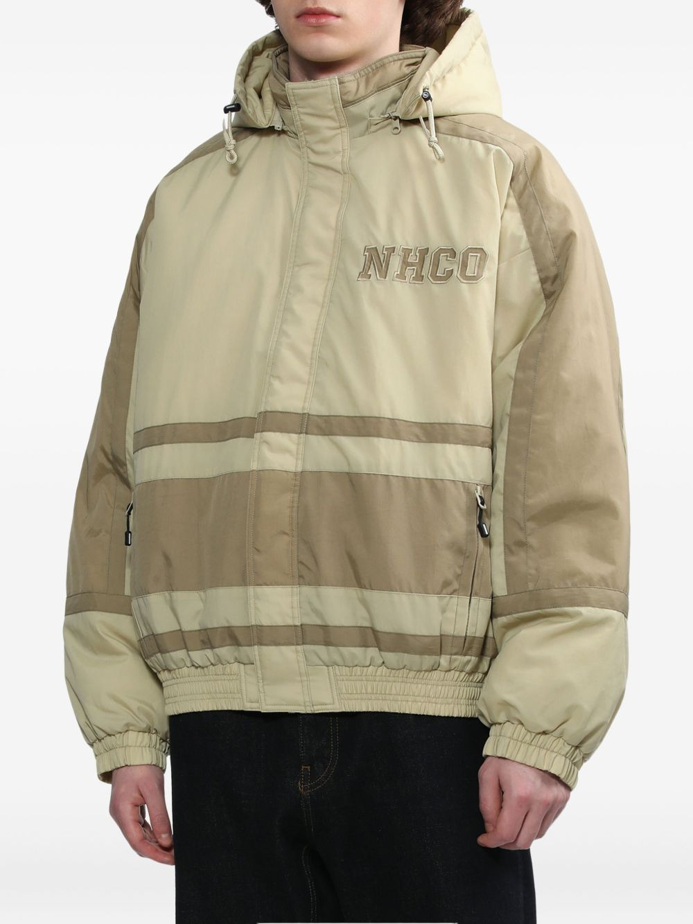 hooded panelled jacket - 3