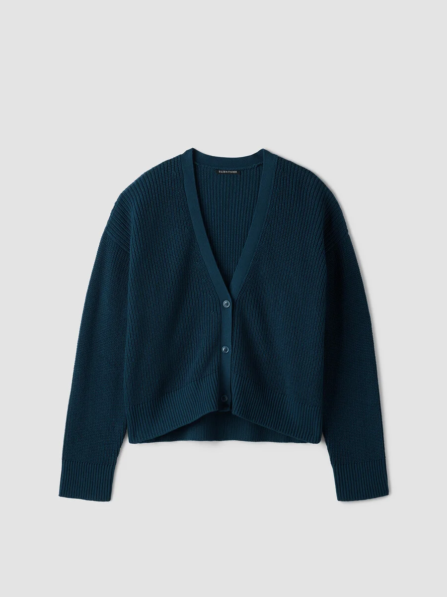 Peruvian Cotton Blend V-Neck Cardigan - 1