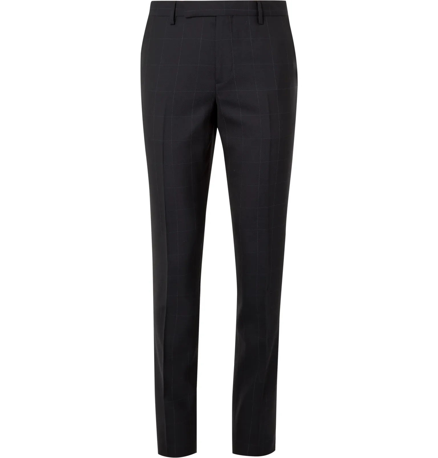 Slim-Fit Checked Birdseye Wool Suit Trousers - 1