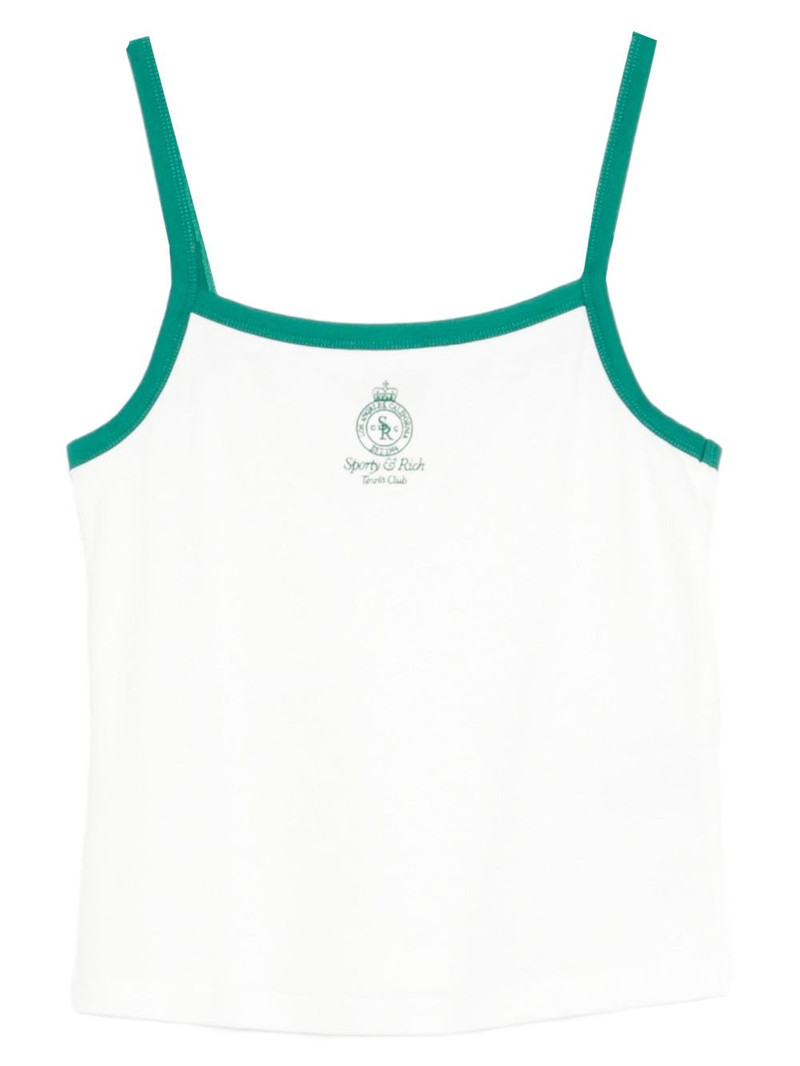 trimmed logo-embroidered tank top 1