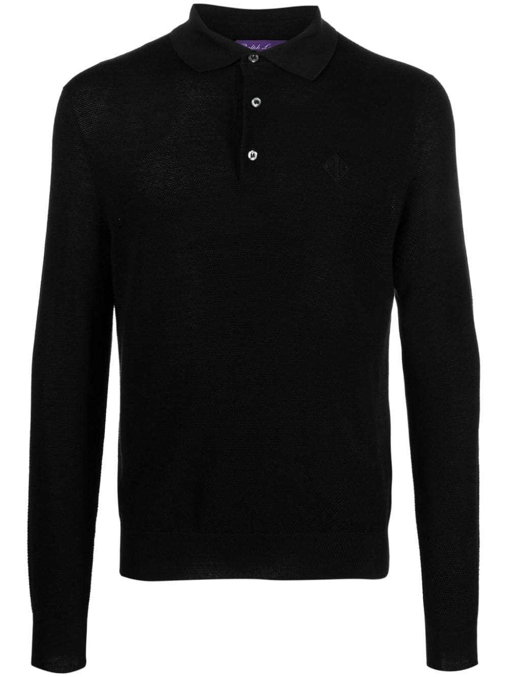 logo-embroidered polo jumper - 1