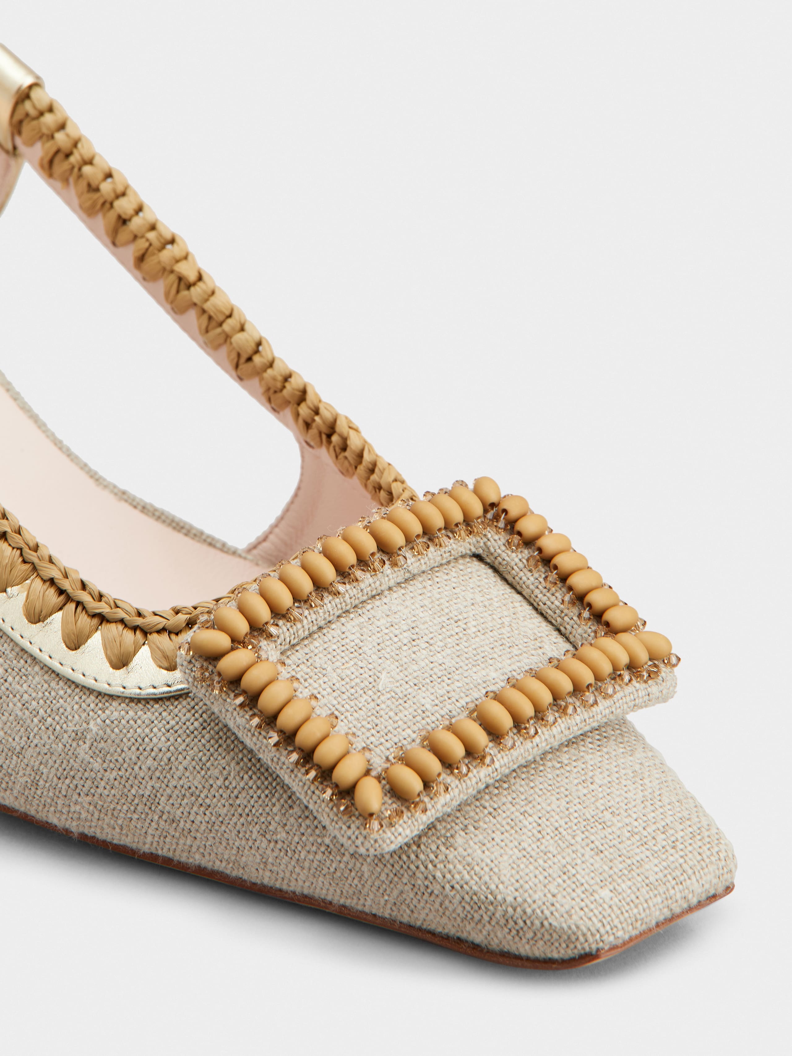Belle Vivier Slingback Pumps in canvas - 3