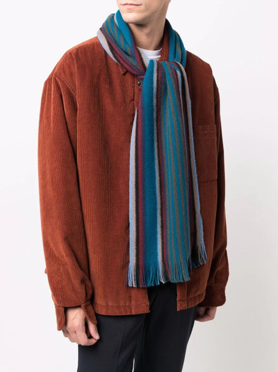 Paul Smith bright stripe print wool scarf outlook