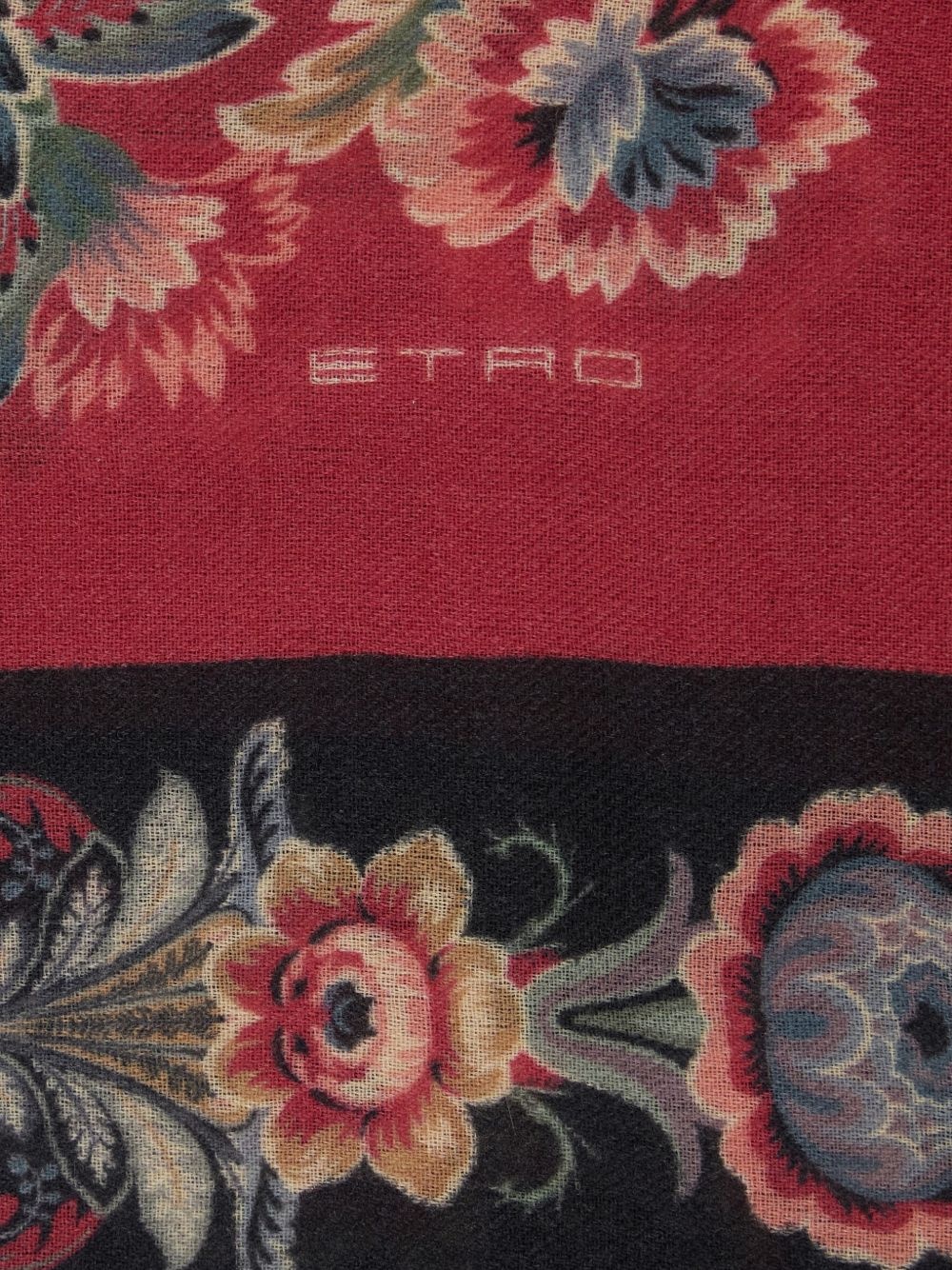 floral-print fringed scarf - 3