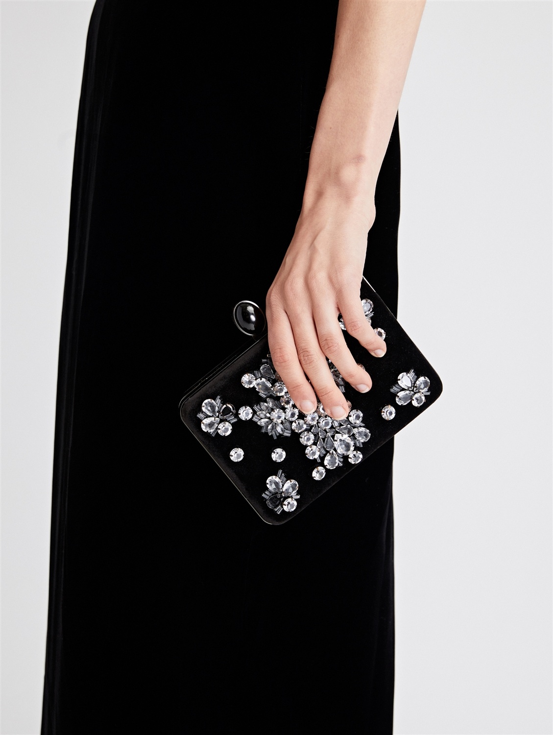 EMBELLISHED VELVET ROGAN CLUTCH - 2